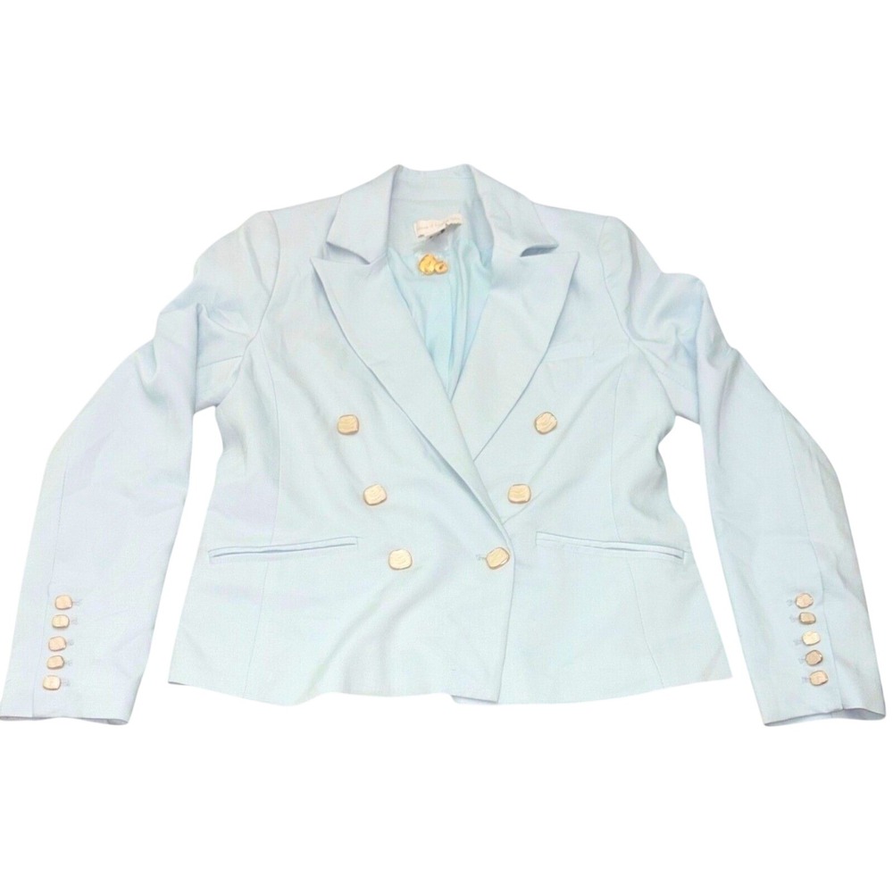 House of Harlow 1960 Blazer Womens Small Light Blue Double Breasted Gold Button